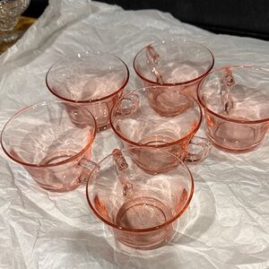 Chic Pink Glass Tea Cup Set